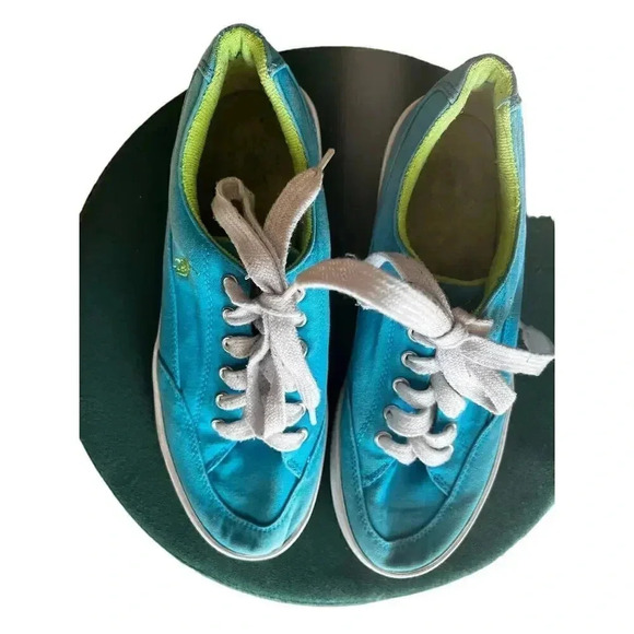 Polo canvas sneakers turquoise and neon green size 9.5 - Picture 1 of 6